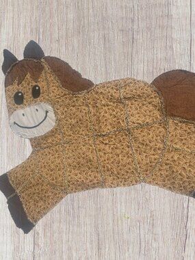 Handmade Cowboy Boot Print Horse Shaped Rag Blanket